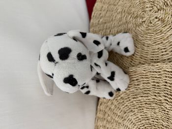 Peluche chien dalmatien blanc et noir