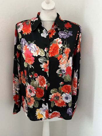 Chemisier satiné à fleurs Zara S