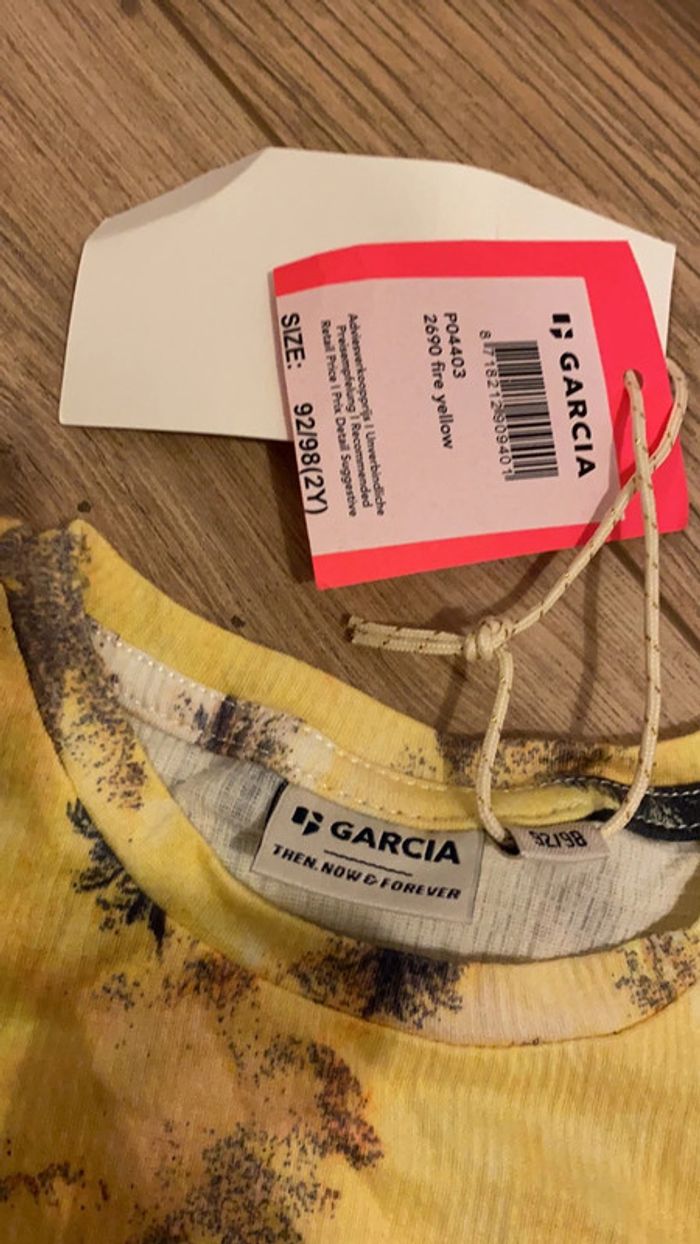 92/98 - taille 2 ans tee shirt Garcia jaune palmiers - photo numéro 3