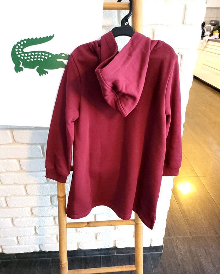 Robe ou sweat long a capuche lacoste neuve taille 6 ans bordeaux/framboise - photo numéro 5