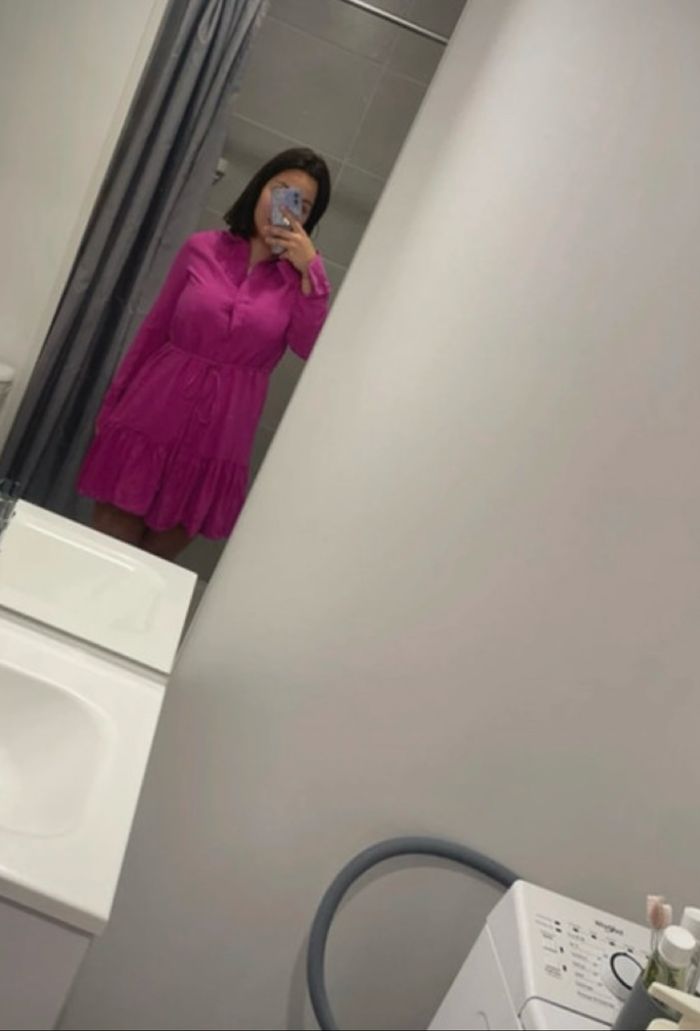 Robe chemise rose - photo numéro 2