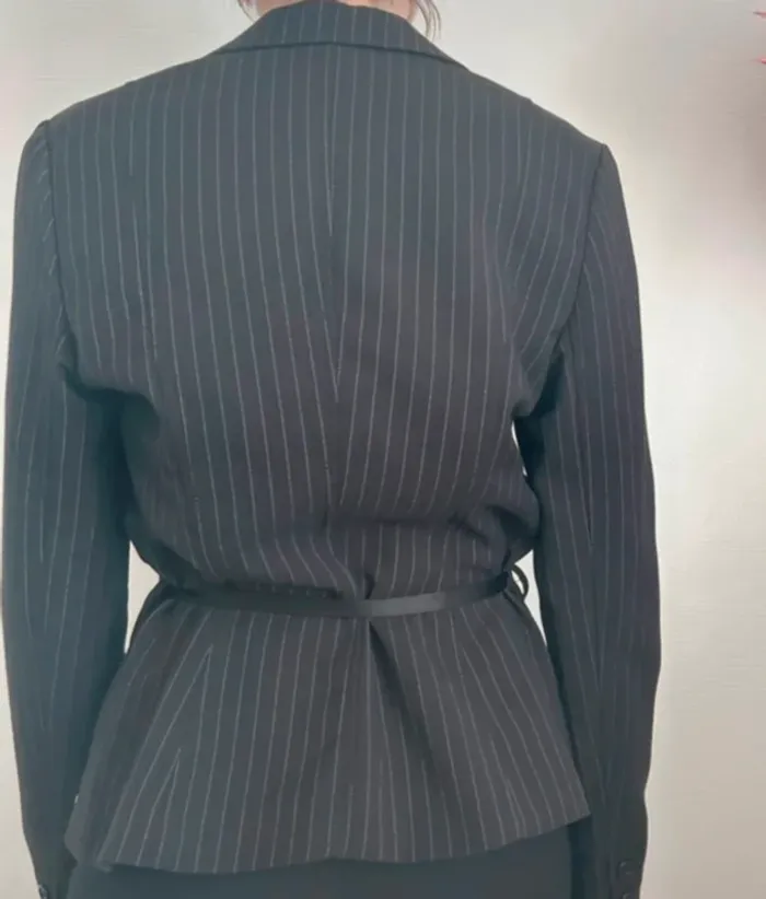 Blazer classique vintage avec ceinture - photo numéro 6