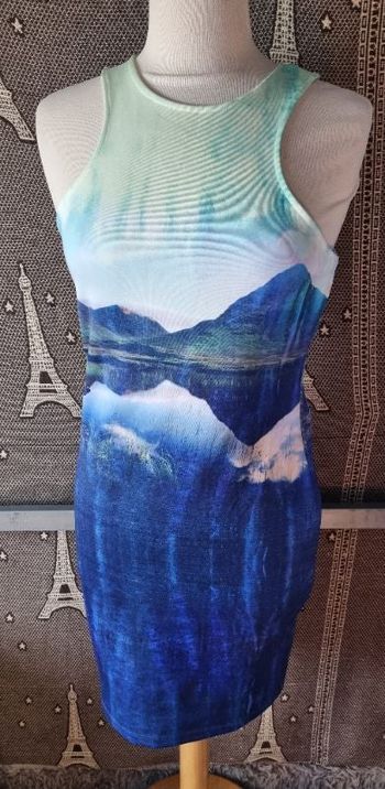 Robe dos nu imprimé paysage H&M feat Beyoncé taille M