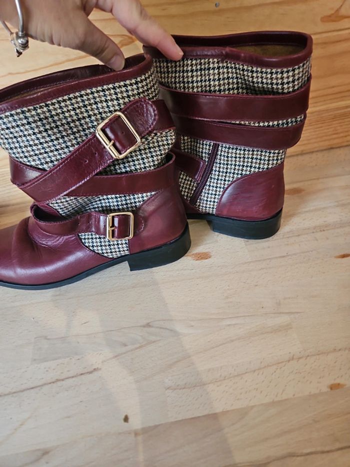 Bottines taille 39 bordeaux - photo numéro 4