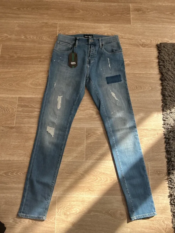 Jeans Teddy Smith bleu destroy 36-38 (S)