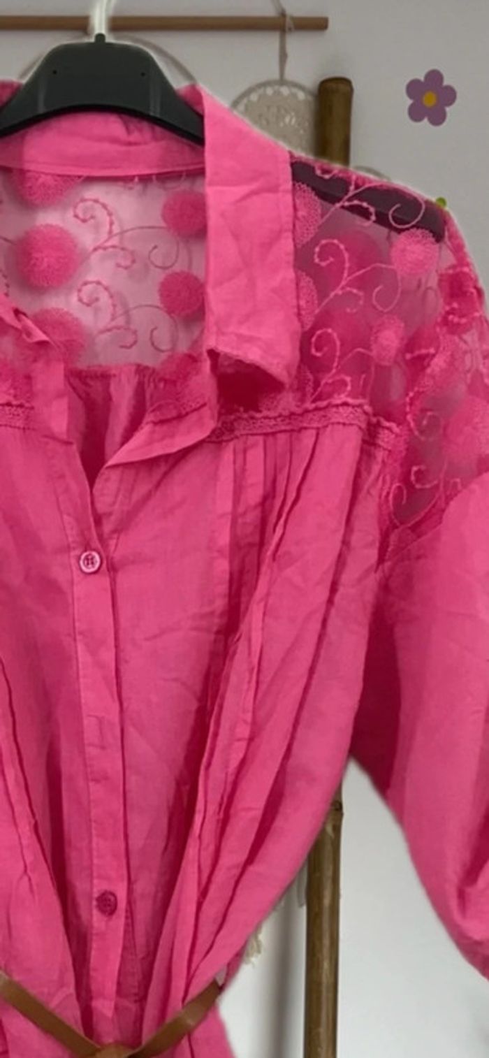 Chemise dentelle avec ceinture - photo numéro 2