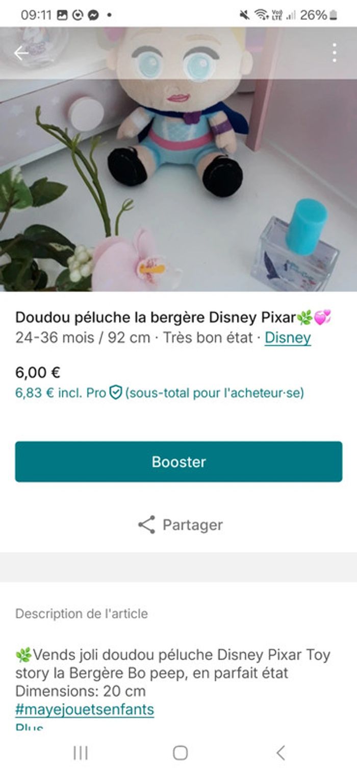 Péluche Disney Pixar la bergère🌿💝 - photo numéro 5
