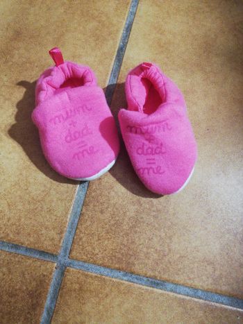 Chaussons rose mum + dad