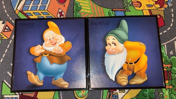 Lot de 2 cadre Disney Joyeux et timide