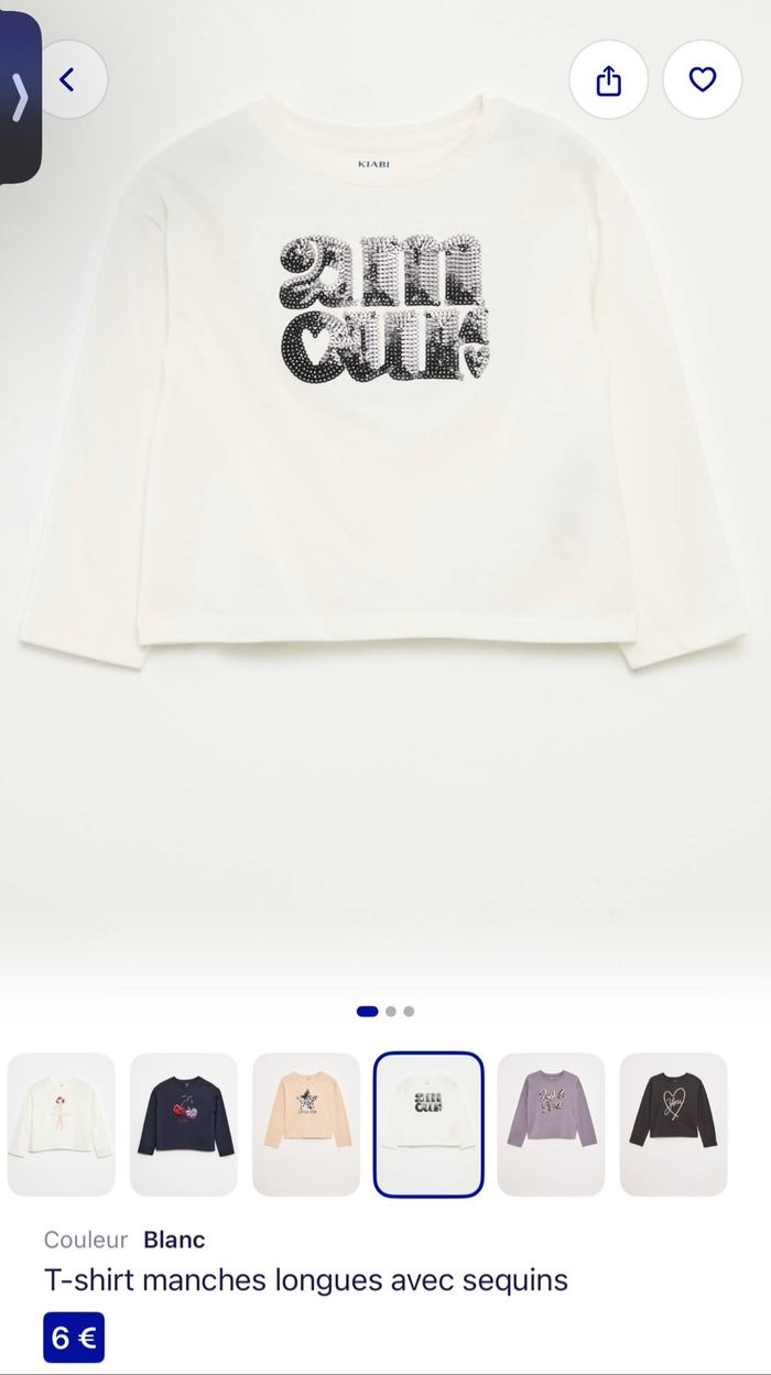 Haut blanc amour sequin noir - photo numéro 5