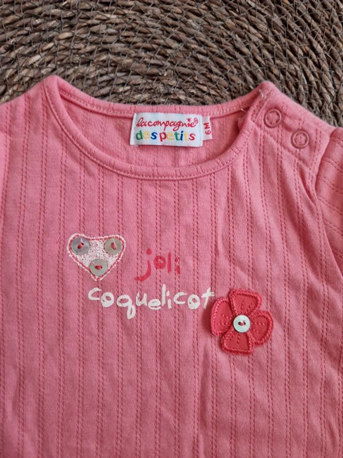 Joli tee-shirt manches courtes la compagnie des petits taille 6 mois - photo numéro 3
