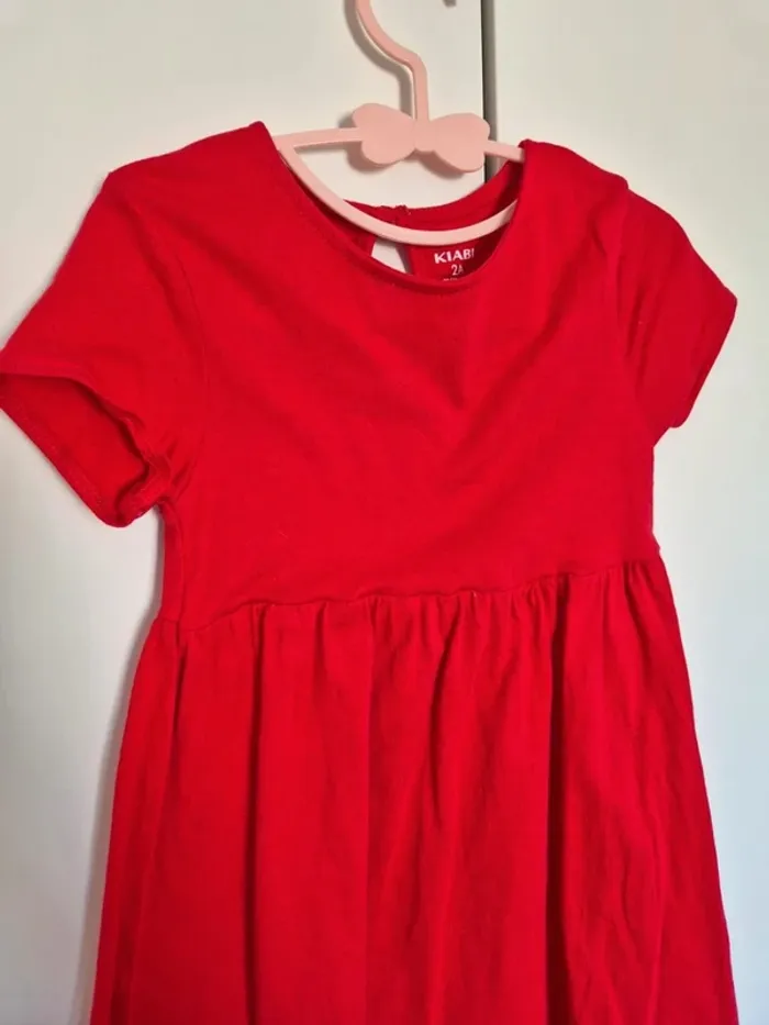 robe d'été KIABI taille 2 ans 92cm rouge manches courtes 🌸 collection 2025 - photo numéro 3