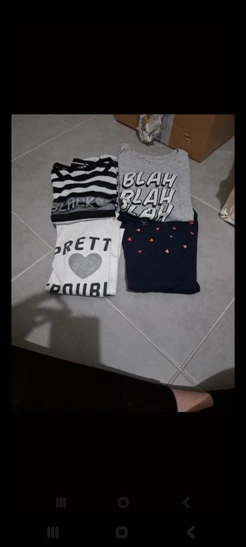 Lot de 4 tee shirts manches longues fille