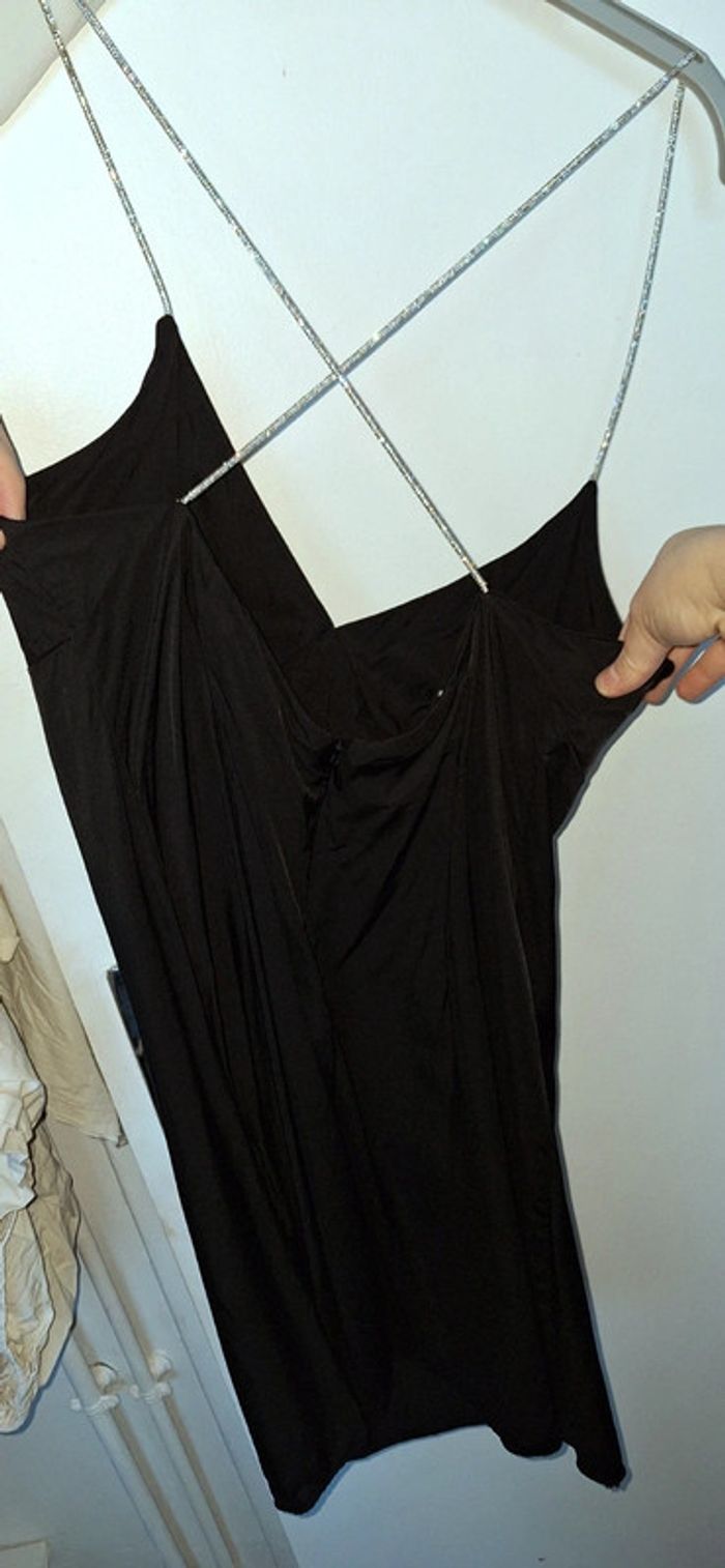 Robe noir strass satin goth alt newwaves - photo numéro 2