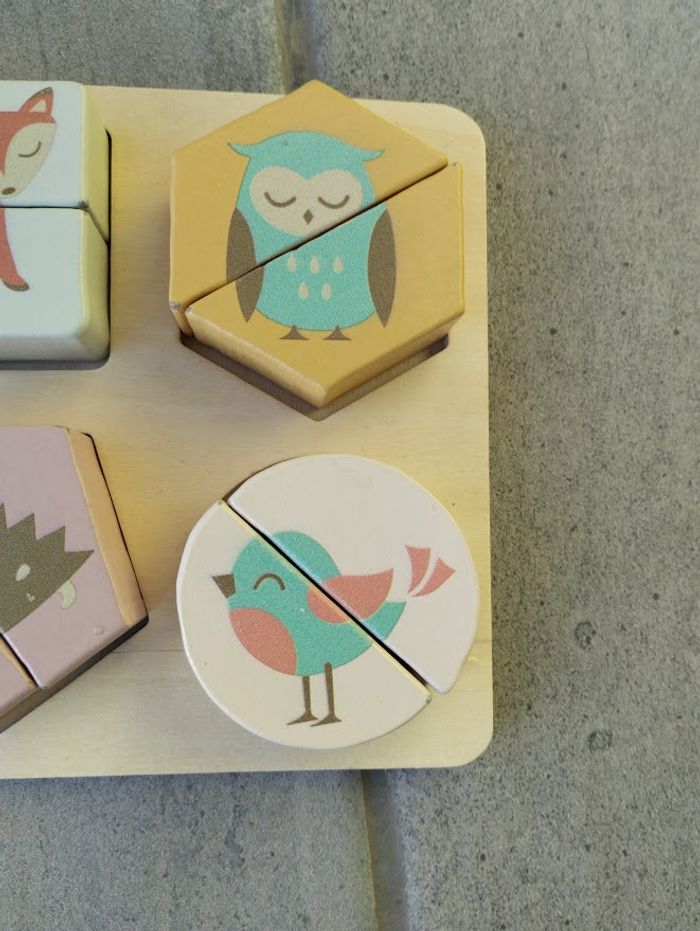 Puzzle en bois a encastrer animaux de la forêt - photo numéro 4