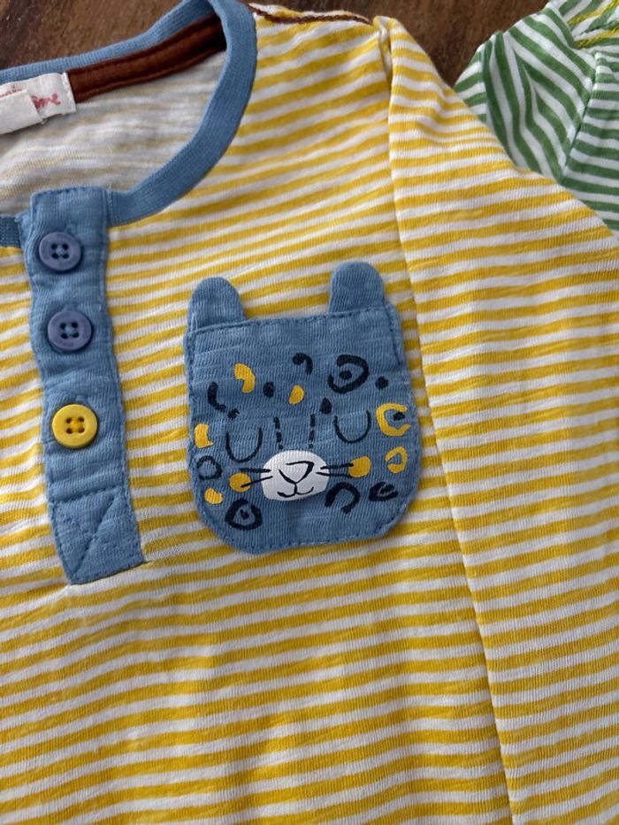 Lot 3 tee-shirts ML et Pantalon 9mois Dpam - photo numéro 3