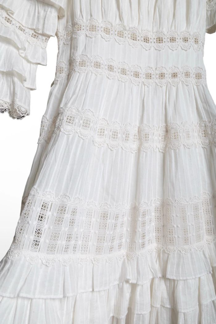 Robe blanche broderie anglaise et dentelle bohème Zimmermann Taille 36 - photo numéro 8
