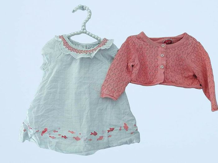 3 mois bébé fille ensemble été sergent major robe et gilet