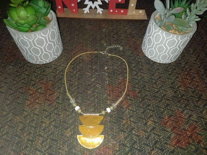 Collier marron brun beige ocre Ethnique - photo numéro 2