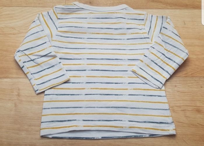 T-shirt manches longues ligné avec inscription - photo numéro 3