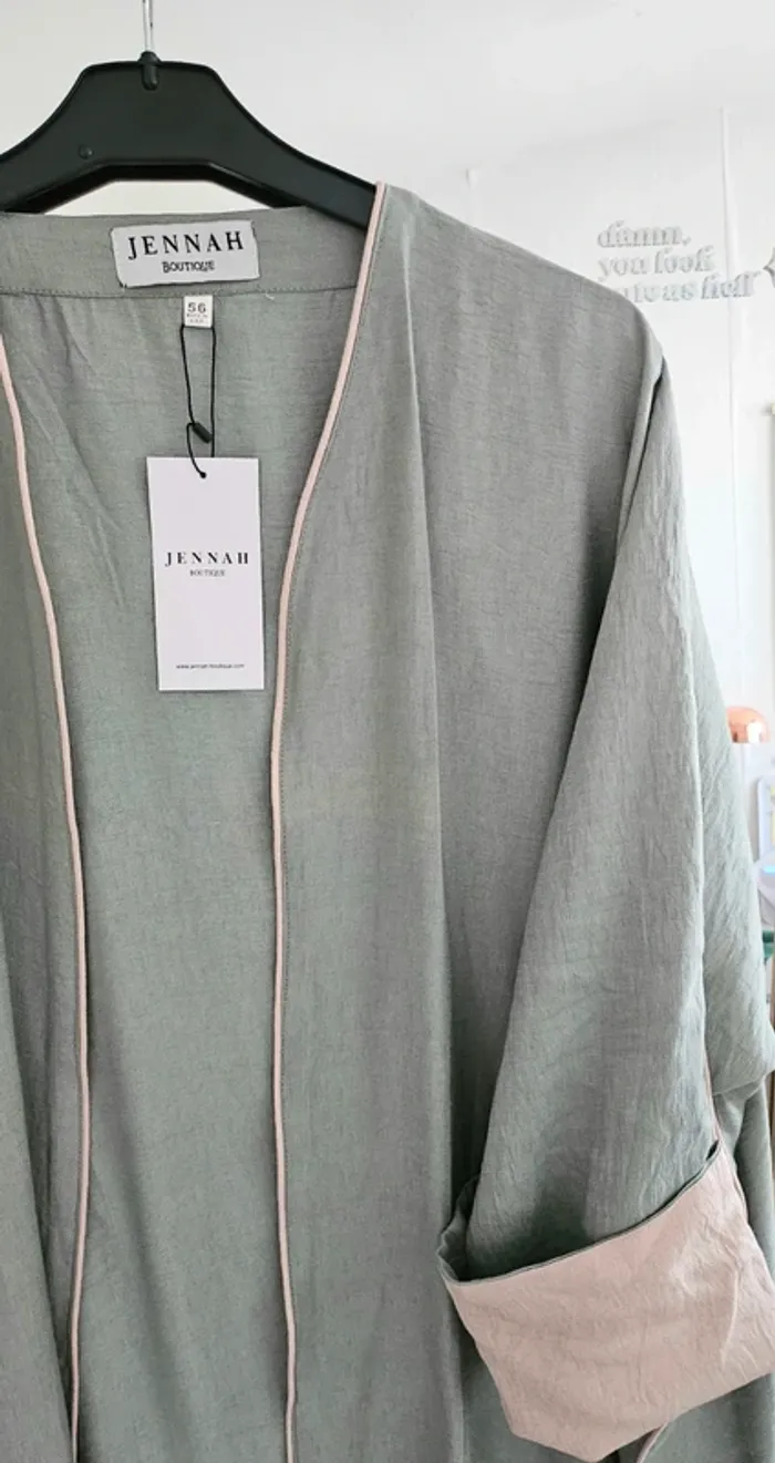 Abaya vert d'eau Jennah boutique NEUVE avec étiquette jamais porté - photo numéro 12
