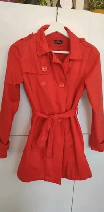 Galeries Lafayette Veste Trench jean rouge 12 ans
