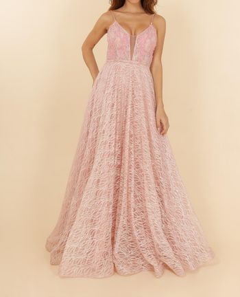 Robe de soirée rose clair pailleté taille 38 M
