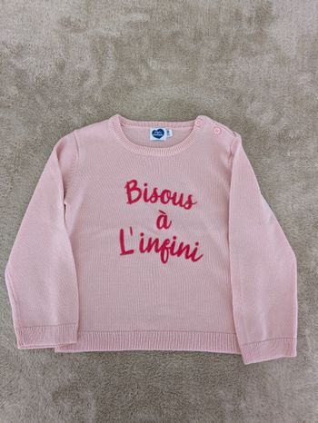 Adorable Pull Fille "Bisous à L'infini"