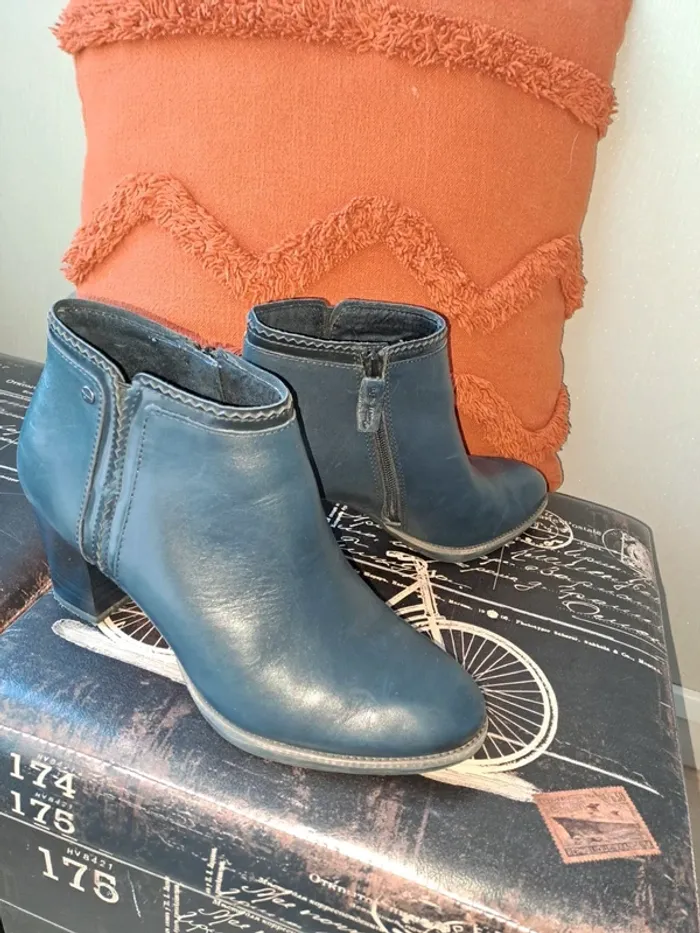 Bottines bleues dentelle tamaris 40 comme neuves hyper confortables - photo numéro 11