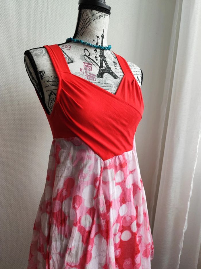 Jolie robe corail coeur croisé ()3322 taille 1 - photo numéro 2