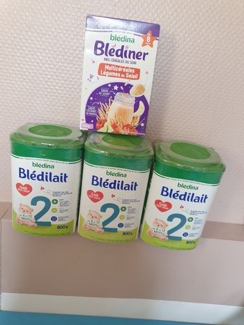 Boite de lait lot de 3 bledilait 2eme age neuve