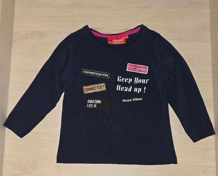 Tee shirt manches longues bleu marine