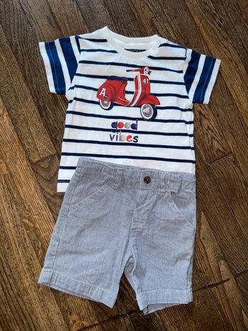 T-shirt mayoral et short Bout’chou 6 mois