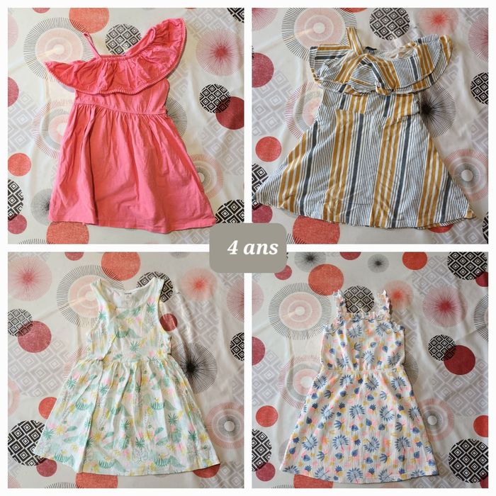 Lot 4 robes 🌴 taille 4 ans - photo numéro 1