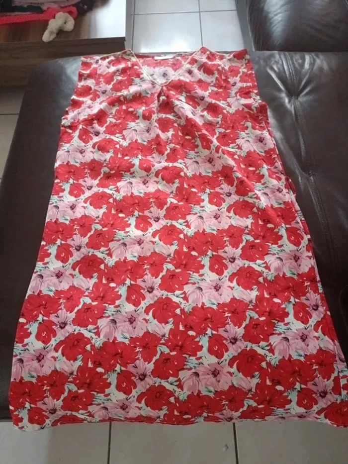 Robe M flamant rose fleurs
