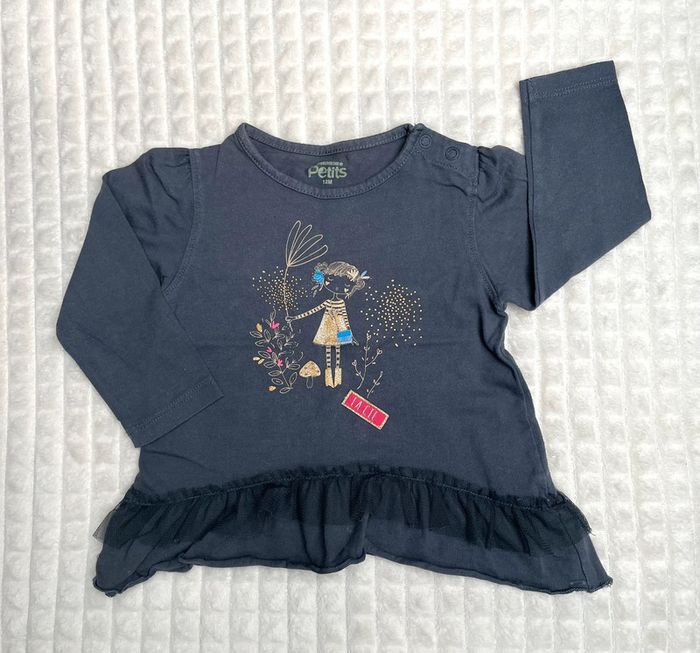 Tee-shirt fille fantaisie 12 mois, la compagnie des petits - photo numéro 2