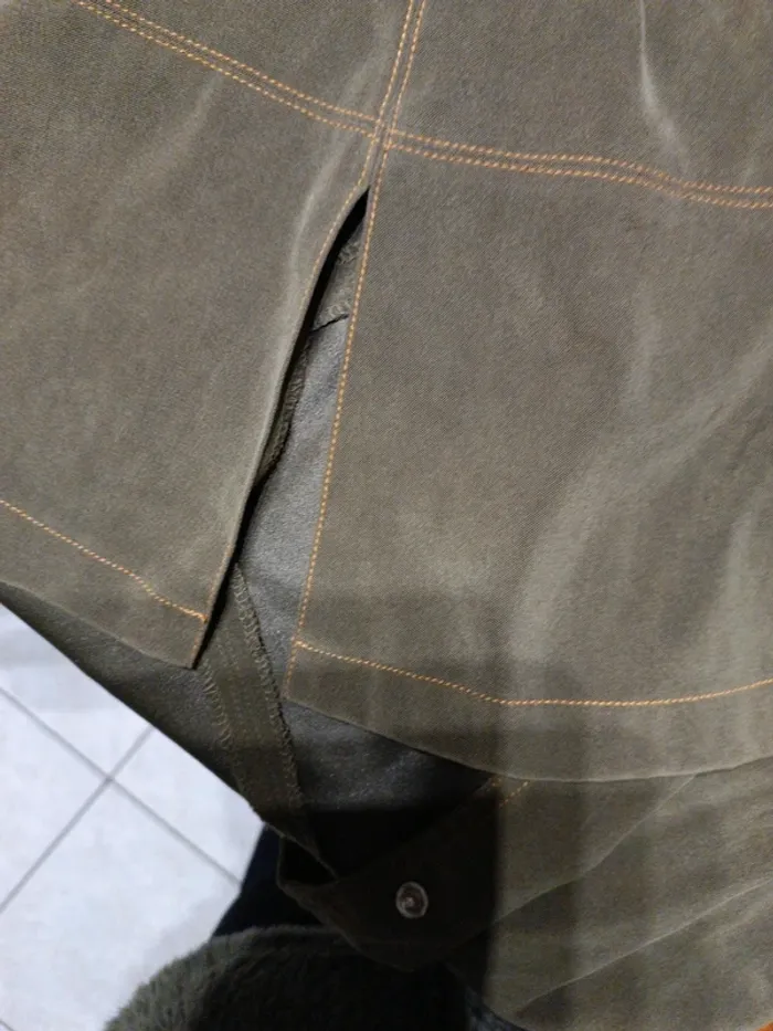 Veste Surchemise suédine kaki Mim 36-S - photo numéro 4