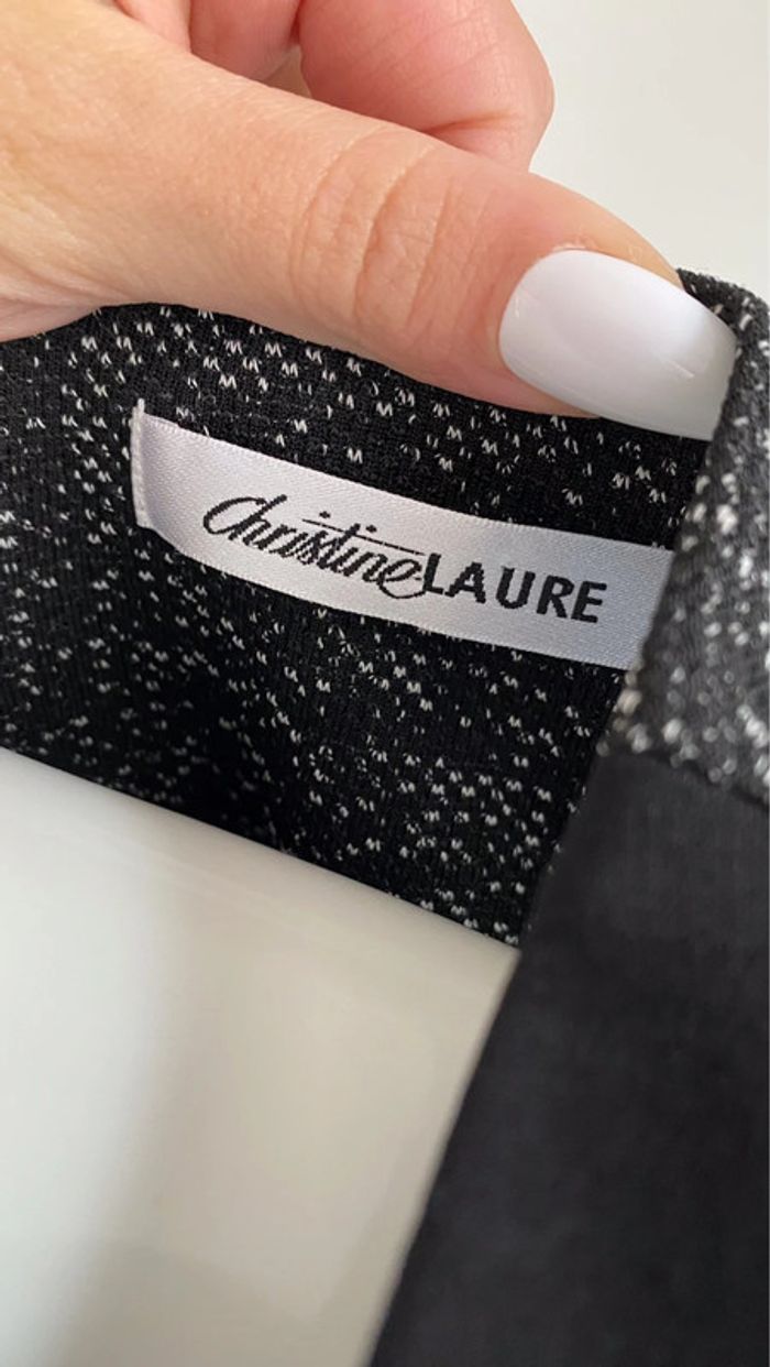 Robe noire et grise Christine Laure taille 38 - photo numéro 3