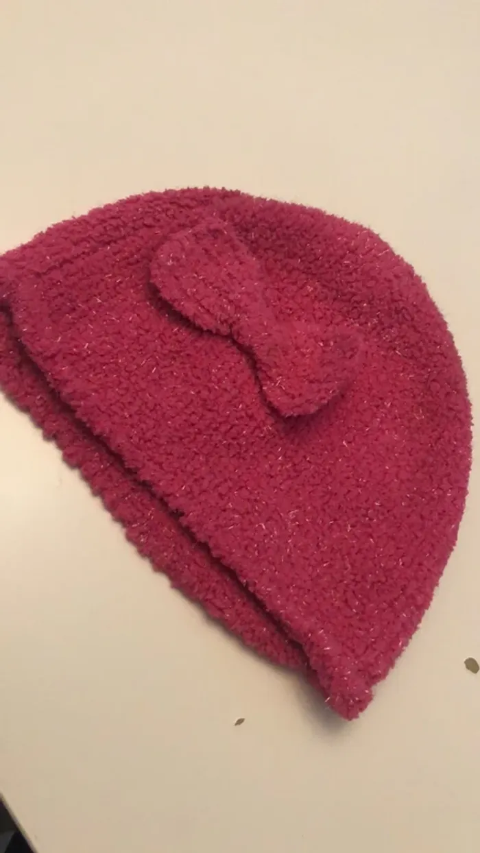 Bonnet fille rose 3 pommes