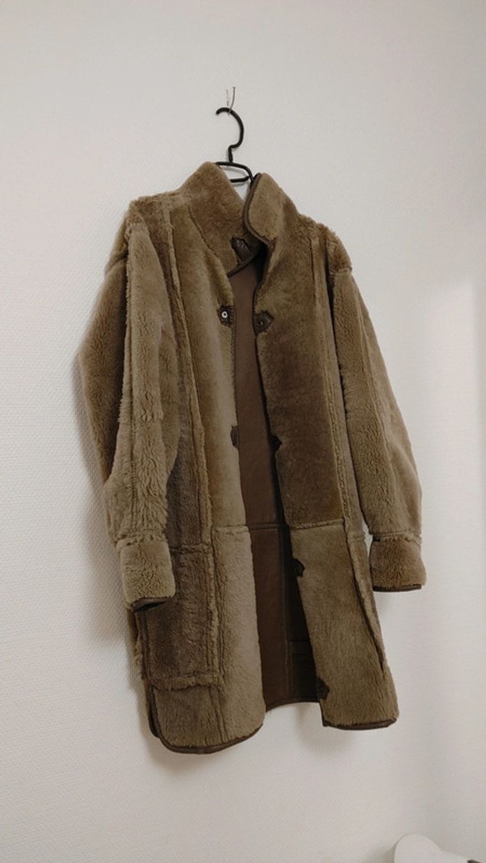 Manteau vintage en peau de mouton retourné shearling montone sheepskin réversible - photo numéro 9