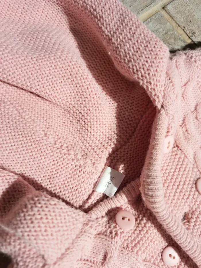 Veste épaisse en tricot fille 24 mois - photo numéro 2