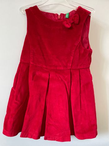 Robe velours rouge 3-4 ans Benetton