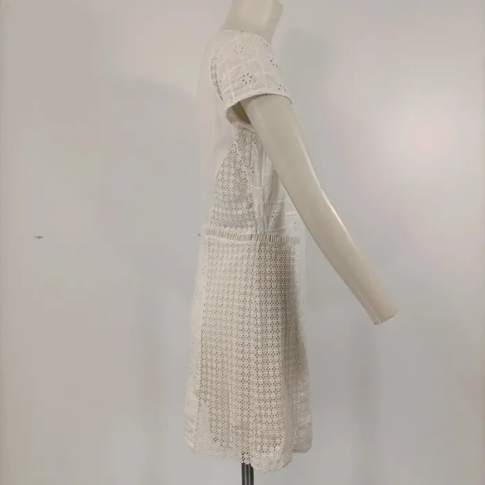 Robe blanche Broderie Anglaise - Zara Trafaluc 100% Coton doublure Viscose - A204 - photo numéro 6