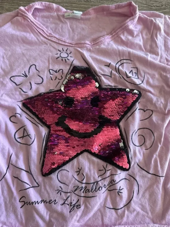 T-shirt étoile sequin 5 ans - photo numéro 4