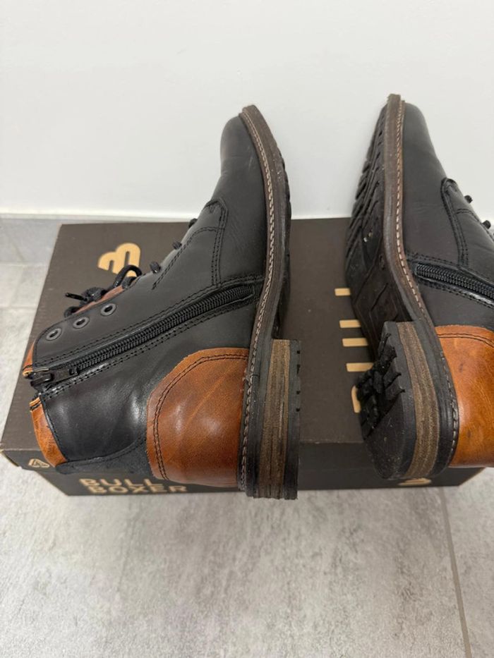 Bottines Bullboxer homme noires et cognac taille 40 super état - photo numéro 6