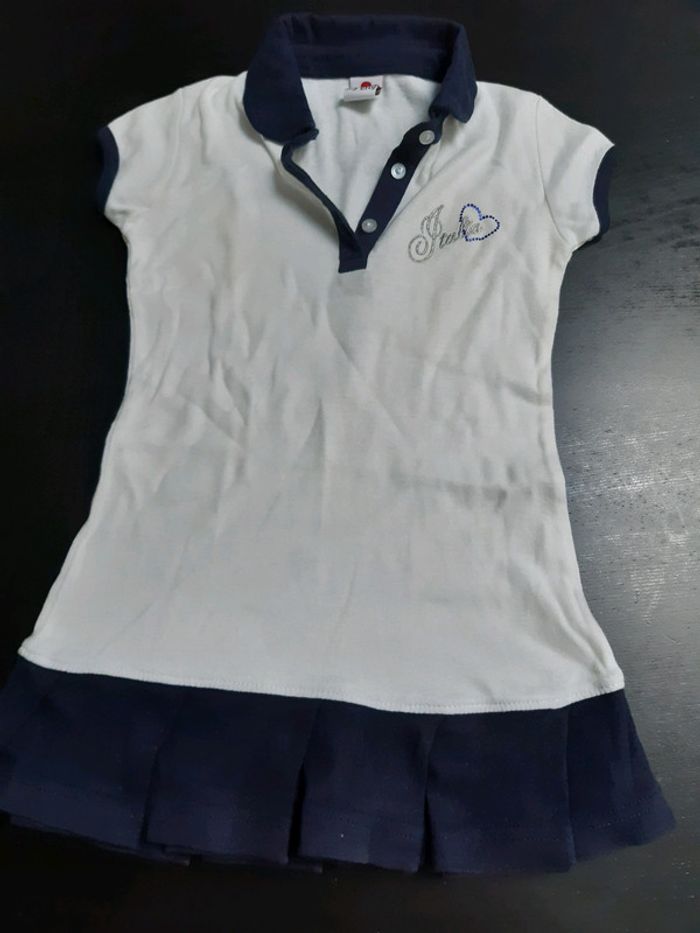 Robe italie Italia banche style tennis Polo col 3 4 ans