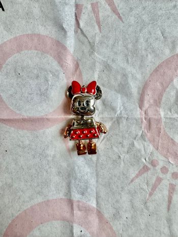 Charm Pandora Disney Minnie Mouse doré argenté et rouge