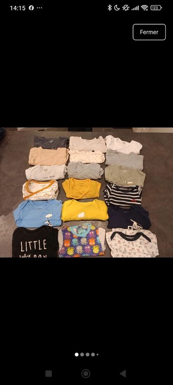 Lot 18 bodys manches longues 12 mois 