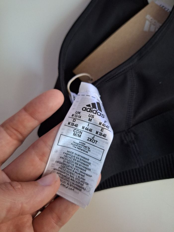 Brassière de sport adidas noie et blanc soutien moyen - photo numéro 6