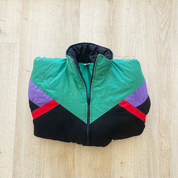 Vintage Anorak de Ski Noir et Vert Unisexe Exclusive Y2K Winter Montagne en très bon état (Taille 16 Ans)